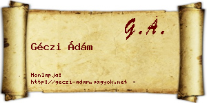 Géczi Ádám névjegykártya